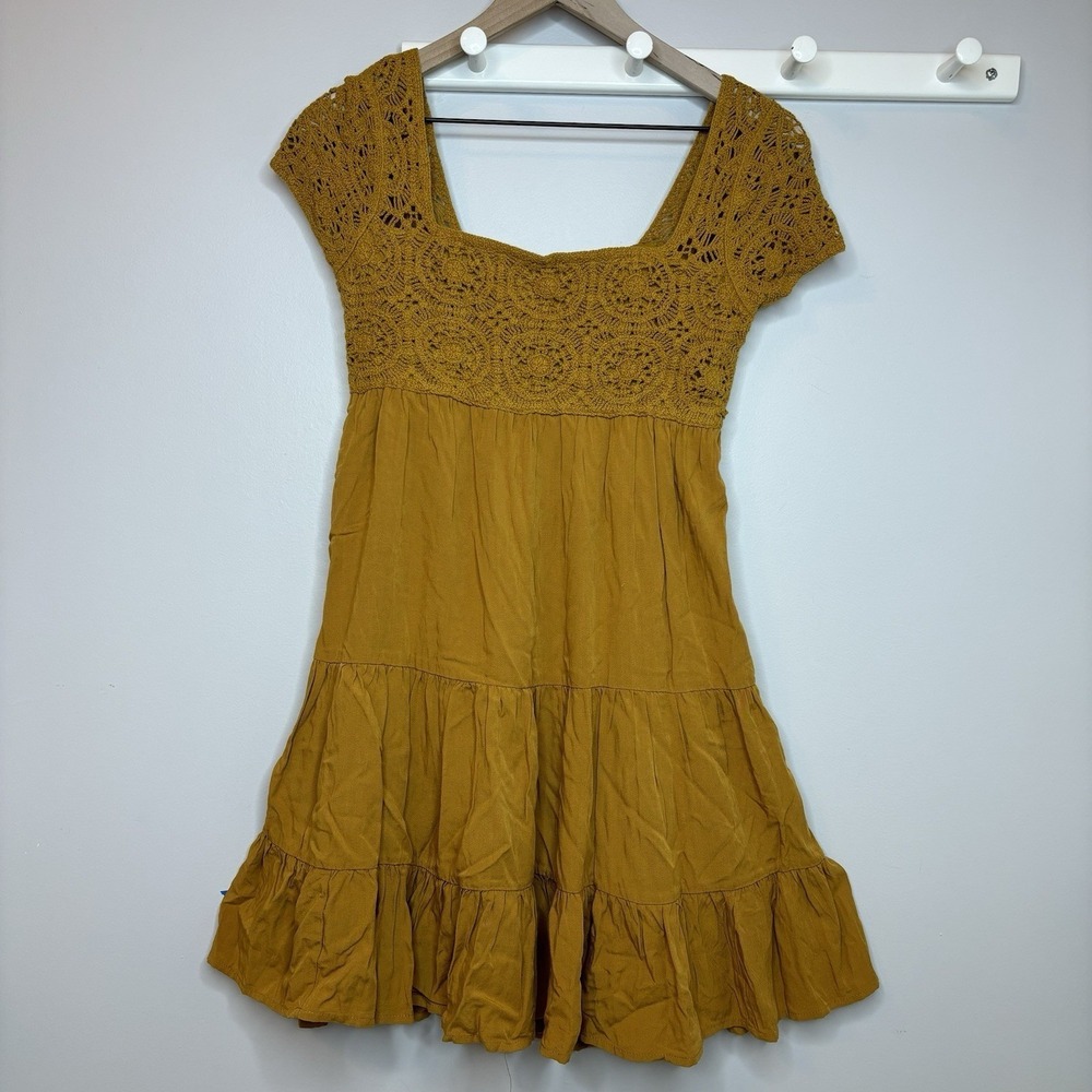 Coastal‎ Cowgirl Crochet Top Dress Small Y2K Boho Hippie Dainty Fairy Festival